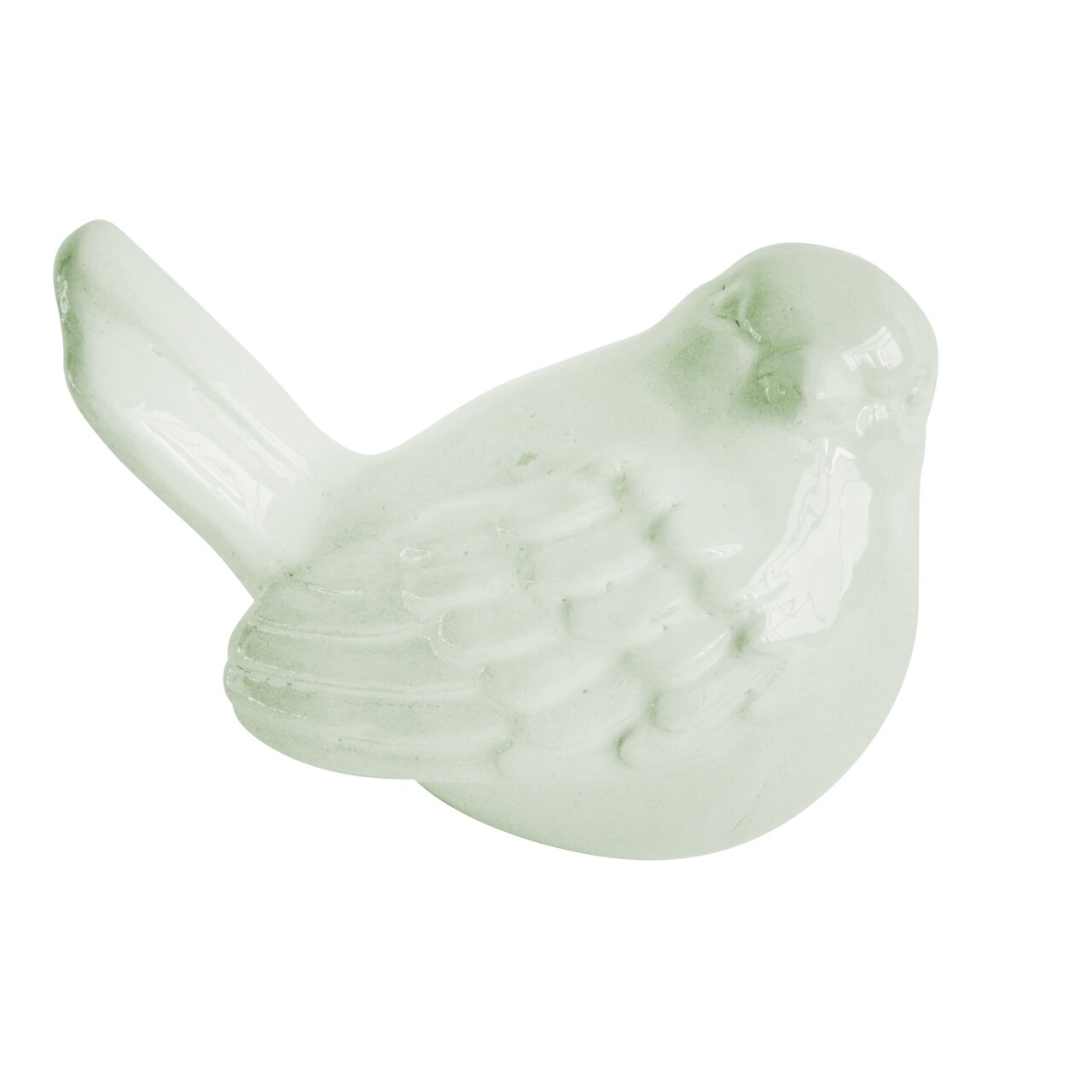 Kingston Living 10" Green Ceramic Distressed Finish Bird Decorative Figurine